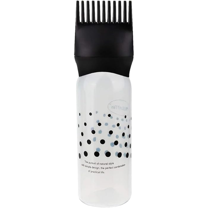 Root Comb Applicator Bottle - 170ml Hair Dye Hair Oil Dispenser Bottle with Graduated Scale - Salon and Home Use 1pc Black - Image 1